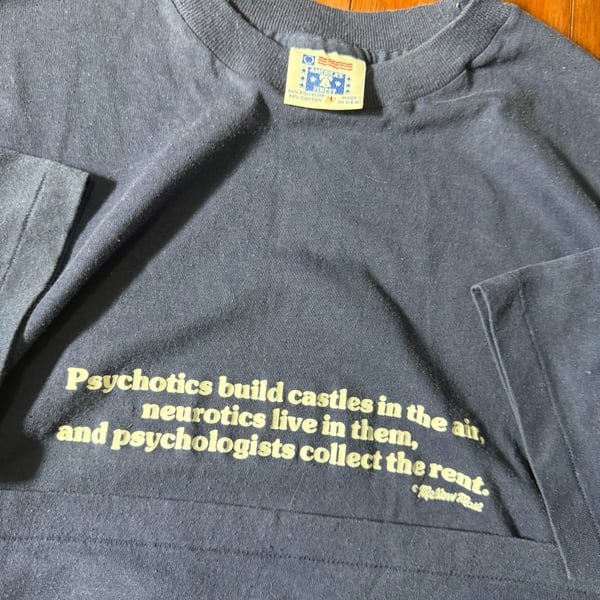 80’s America's Finest T-Shirt Size L Vintage Graphic Quote Blue