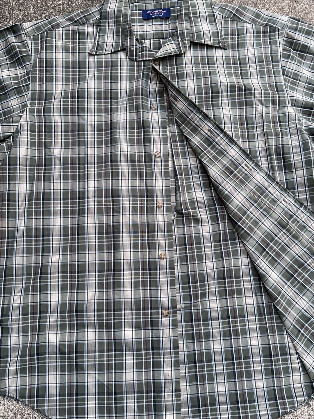 Z- Roundtree & Yorke Plaid Short Sleeve Button Up Shirt Size L 5