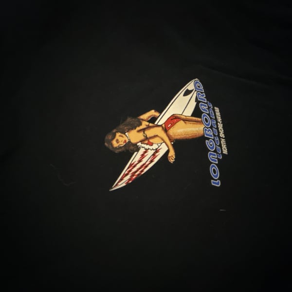 Steve & Barry's Longboard Legends T-Shirt Size XL Black Pin-Up Surfer