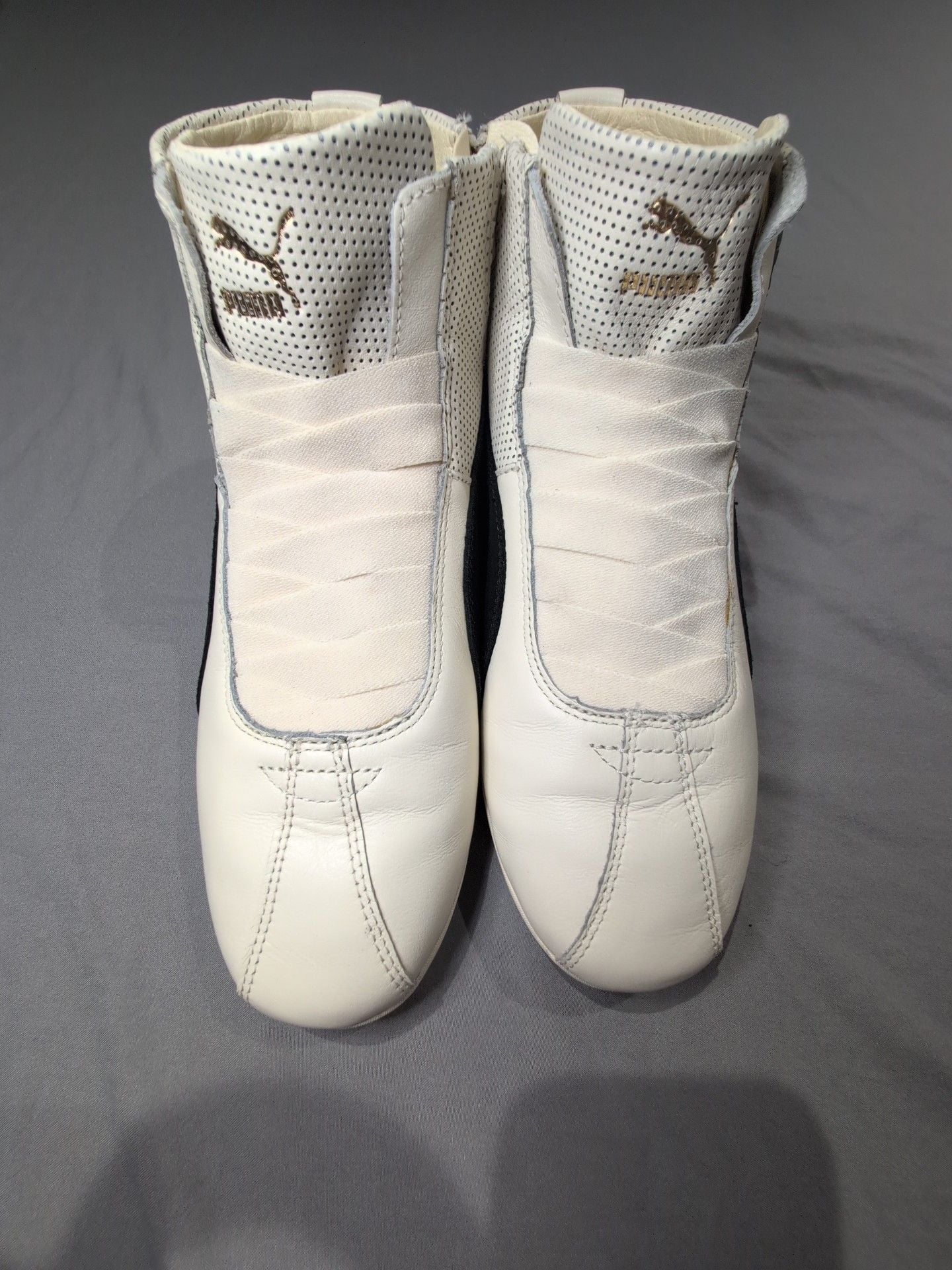 Puma Eskiva Mid White Black Leather Boxing Boots Sneakers Designer Unique Kicks 5