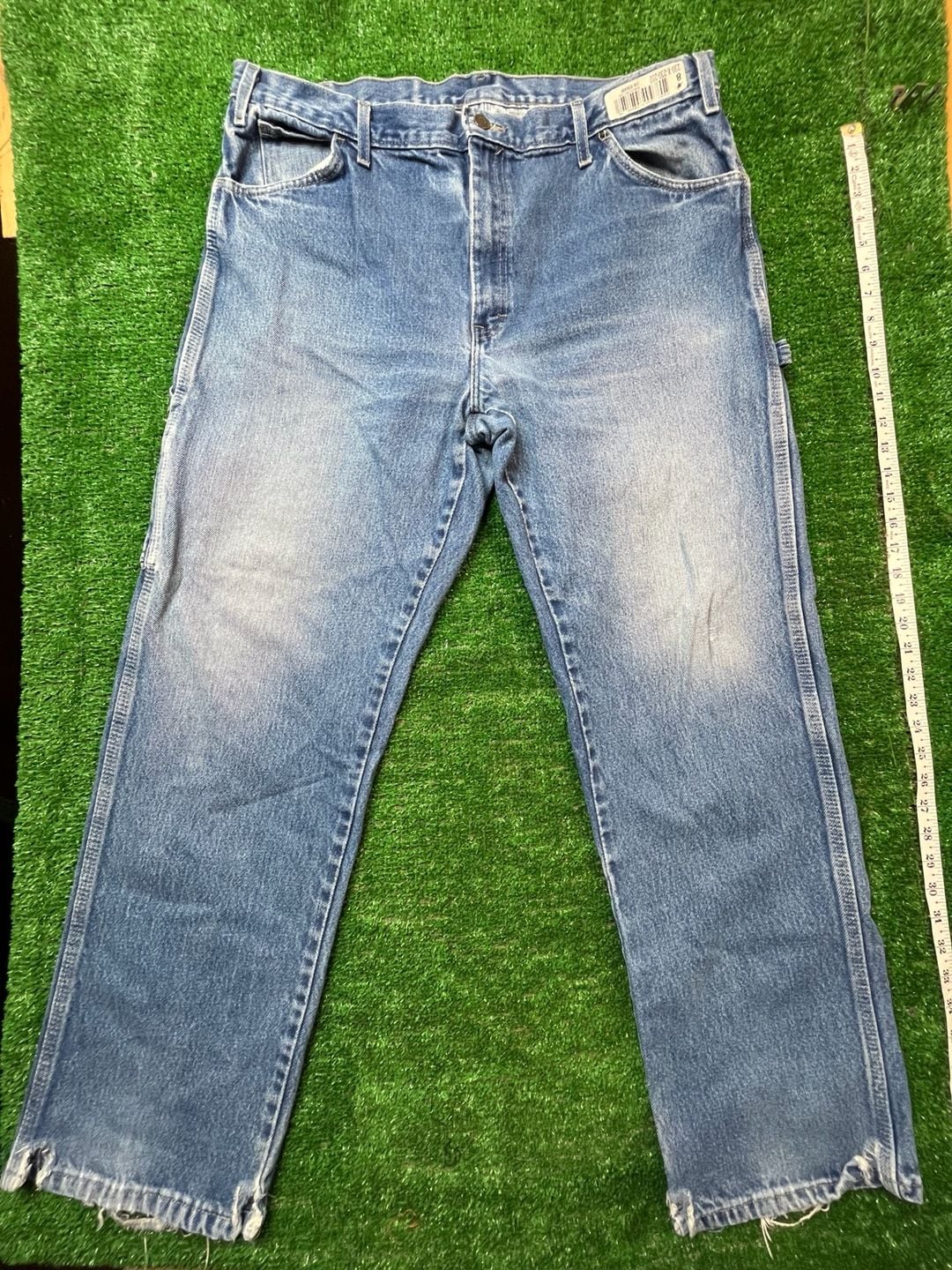 Wrangler Jeans Distressed Workwear Blue Denim 9