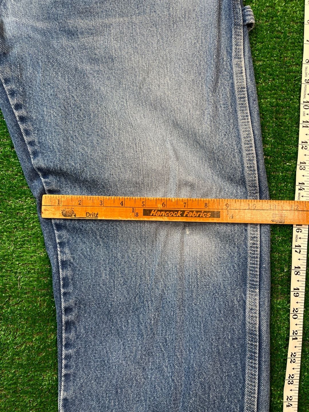 Wrangler Jeans Distressed Workwear Blue Denim 22
