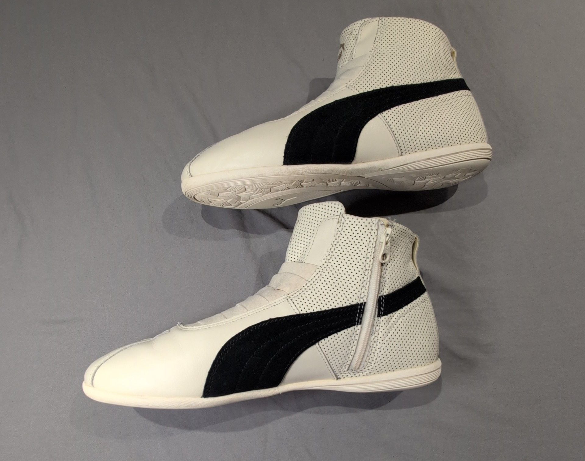 Puma Eskiva Mid White Black Leather Boxing Boots Sneakers Designer Unique Kicks 4