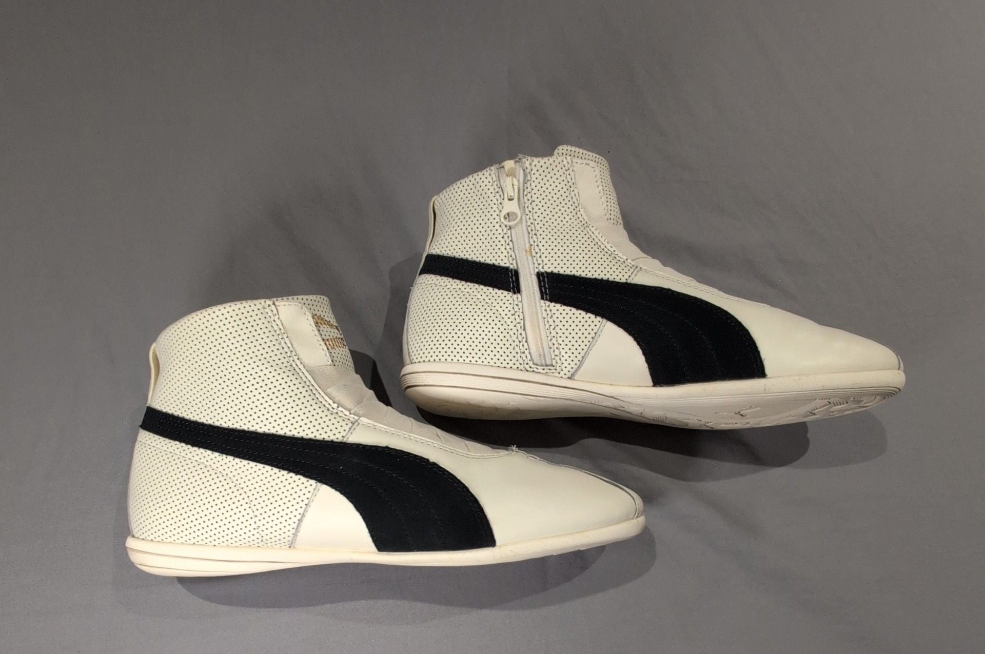 Puma Eskiva Mid White Black Leather Boxing Boots Sneakers Designer Unique Kicks 3