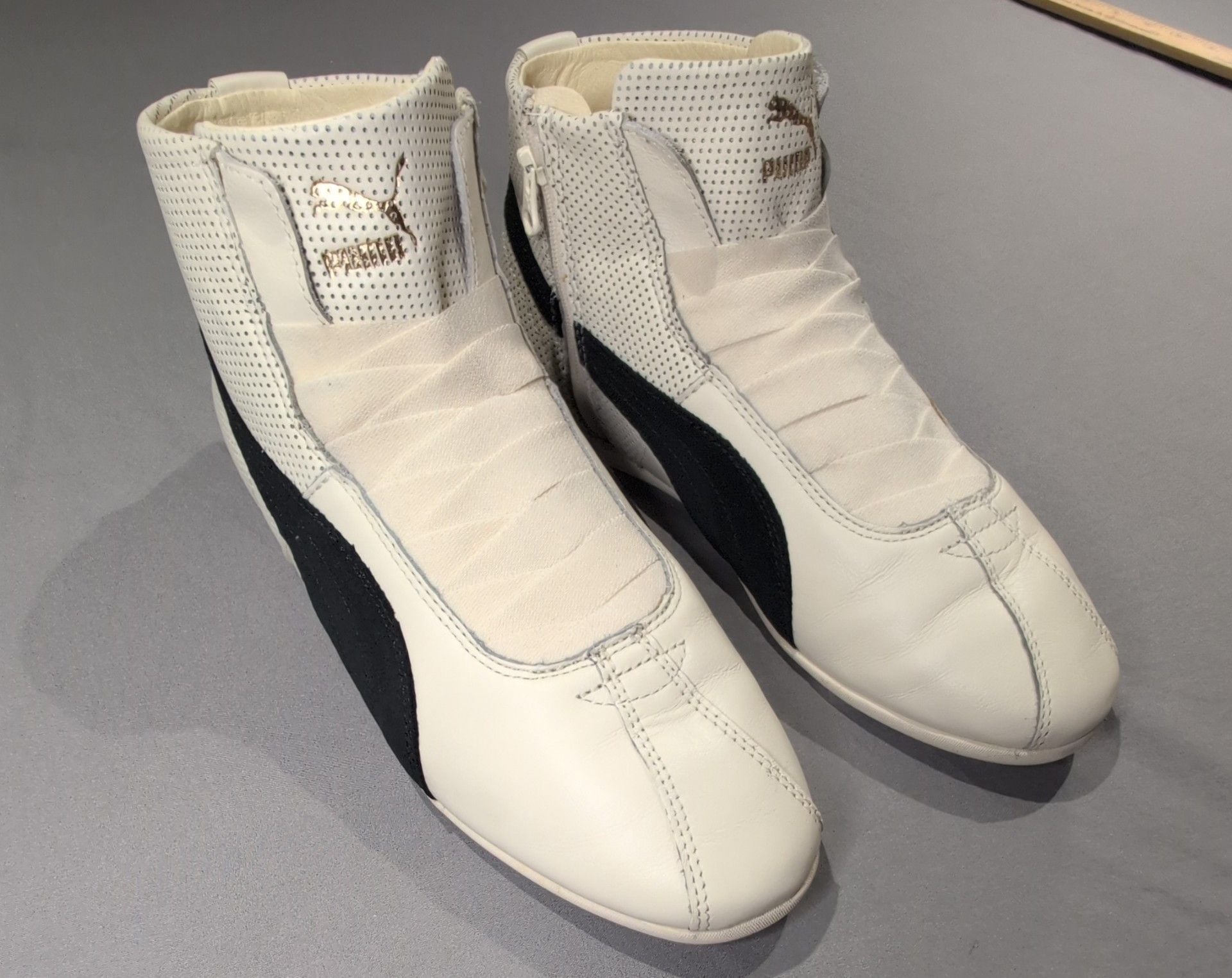Puma Eskiva Mid White Black Leather Boxing Boots Sneakers Designer Unique Kicks 2