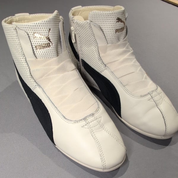 Puma Eskiva Mid White Black Leather Boxing Boots Sneakers Designer Unique Kicks
