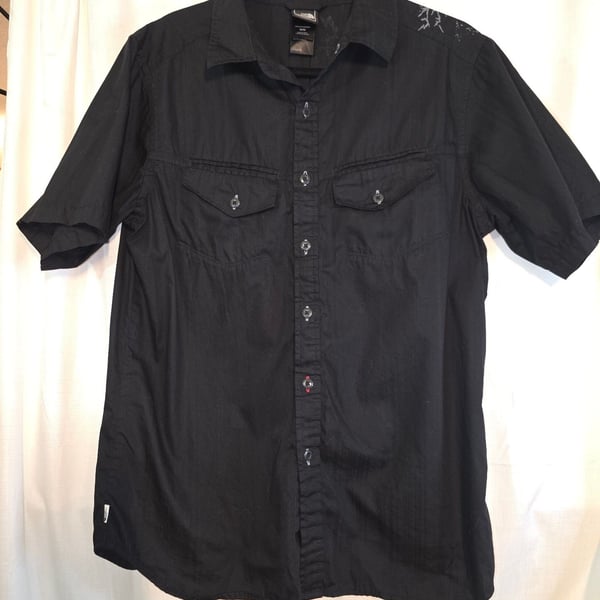The North Face Short Sleeve Shirt Size M Black Graphic Cotton