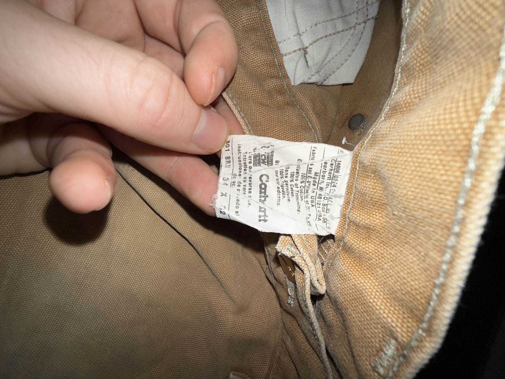 Carhartt B01 Double Knee Work Pants Size 34x32 Carhartt Brown USA 6