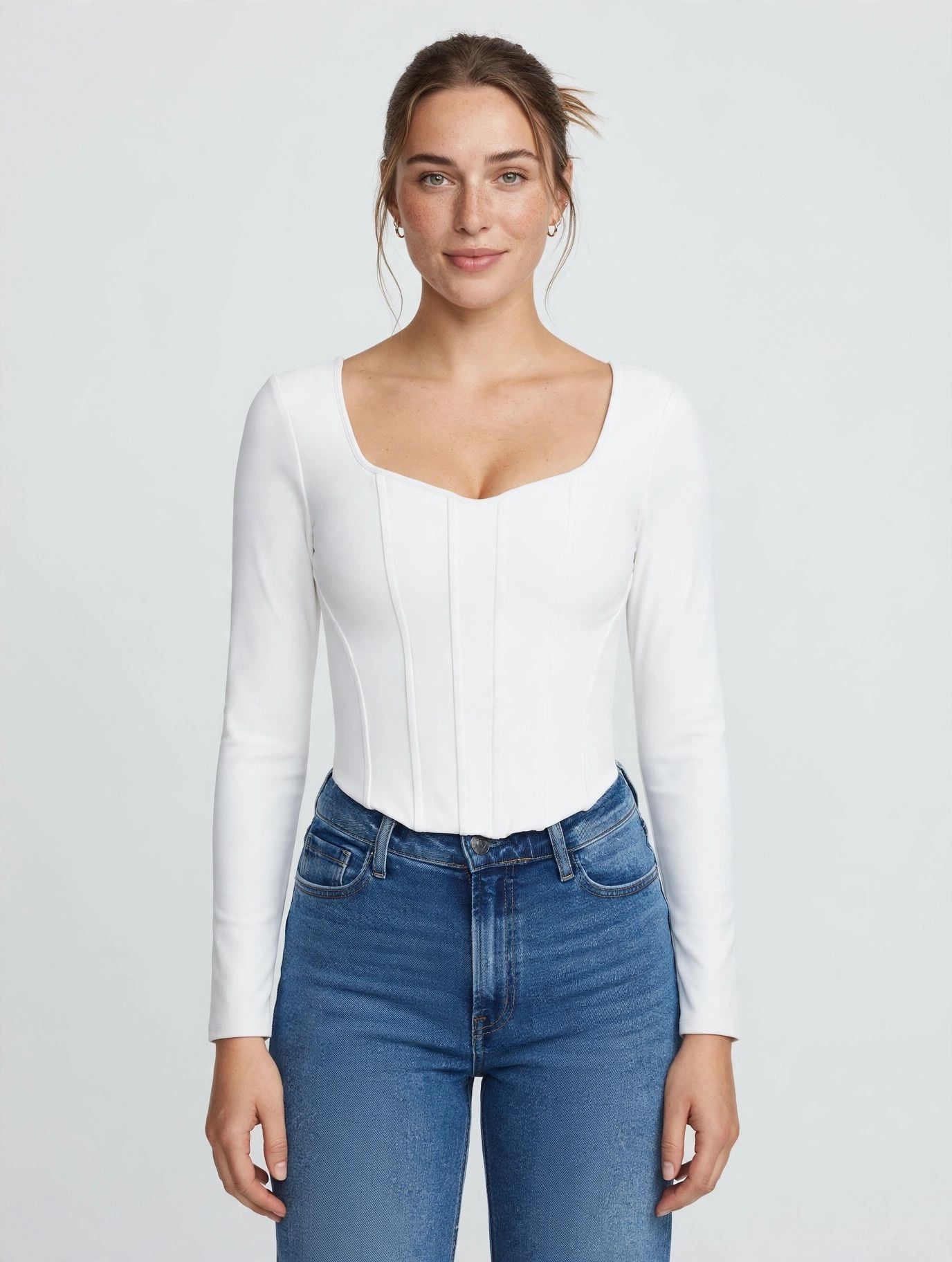 EXPRESS Body Contour Corset Top White Size M:NWT Retail $64.OB ORIGINAL BRANDS 2