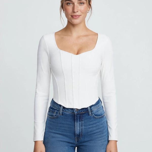 EXPRESS Body Contour Corset Top White Size M:NWT Retail $64.OB ORIGINAL BRANDS