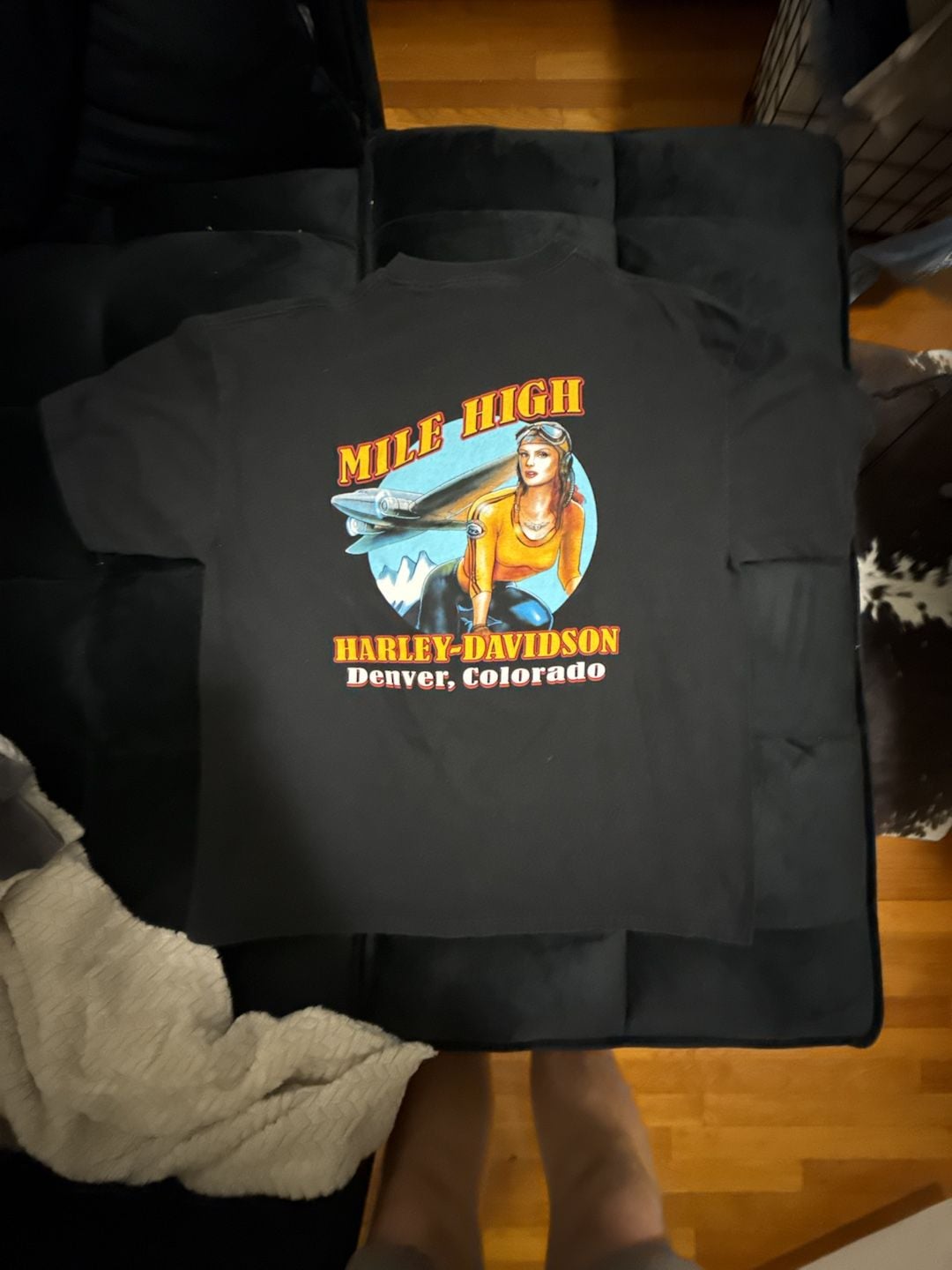 Harley-Davidson Denver Colorado Mile High Pinup T-Shirt Black 4