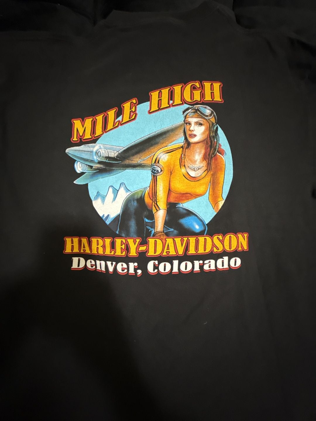 Harley-Davidson Denver Colorado Mile High Pinup T-Shirt Black 5