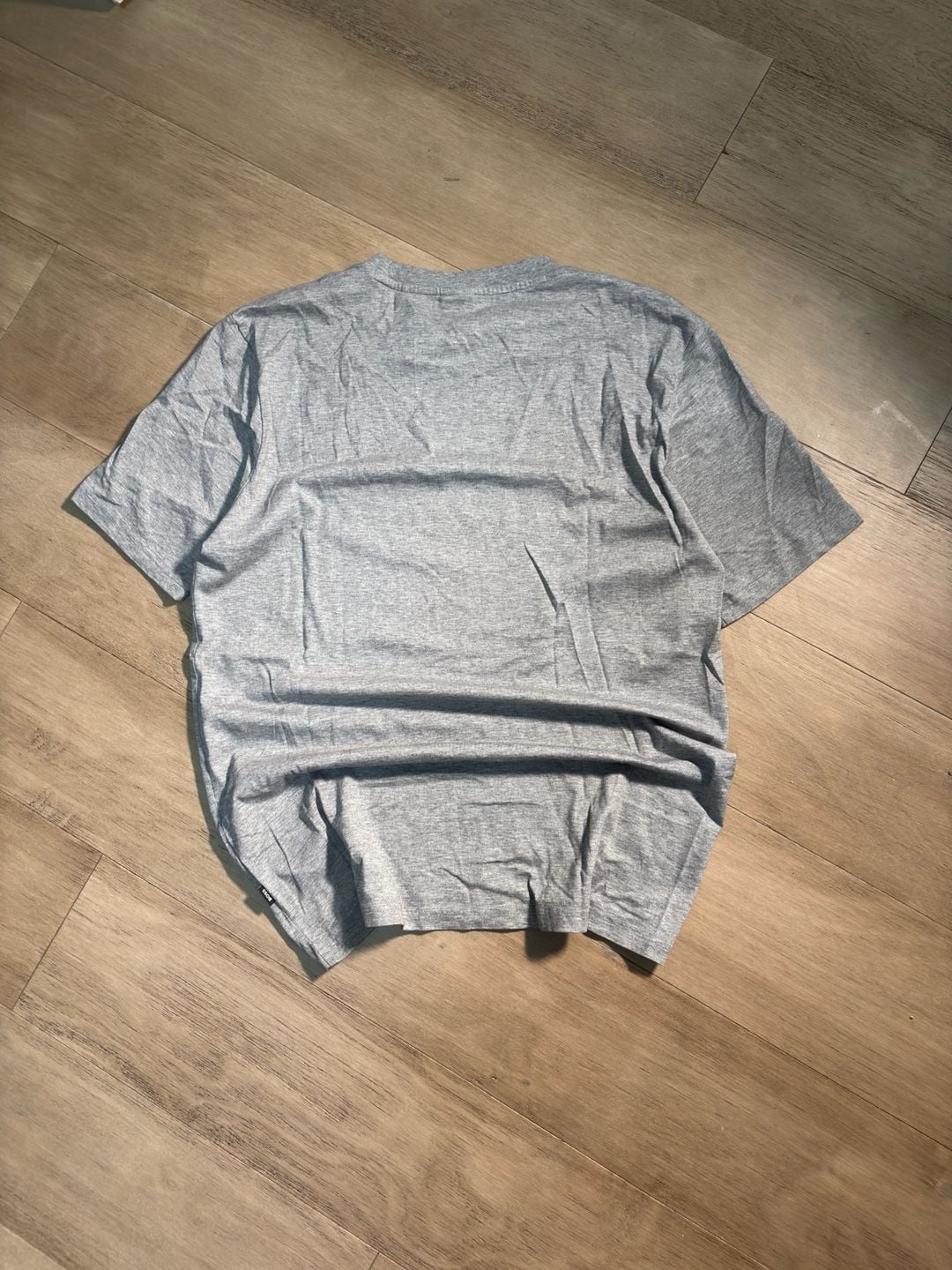 Hugo Boss T-Shirt Size L Gray Cotton Embossed Logo Crew Neck Short Sleeve 5