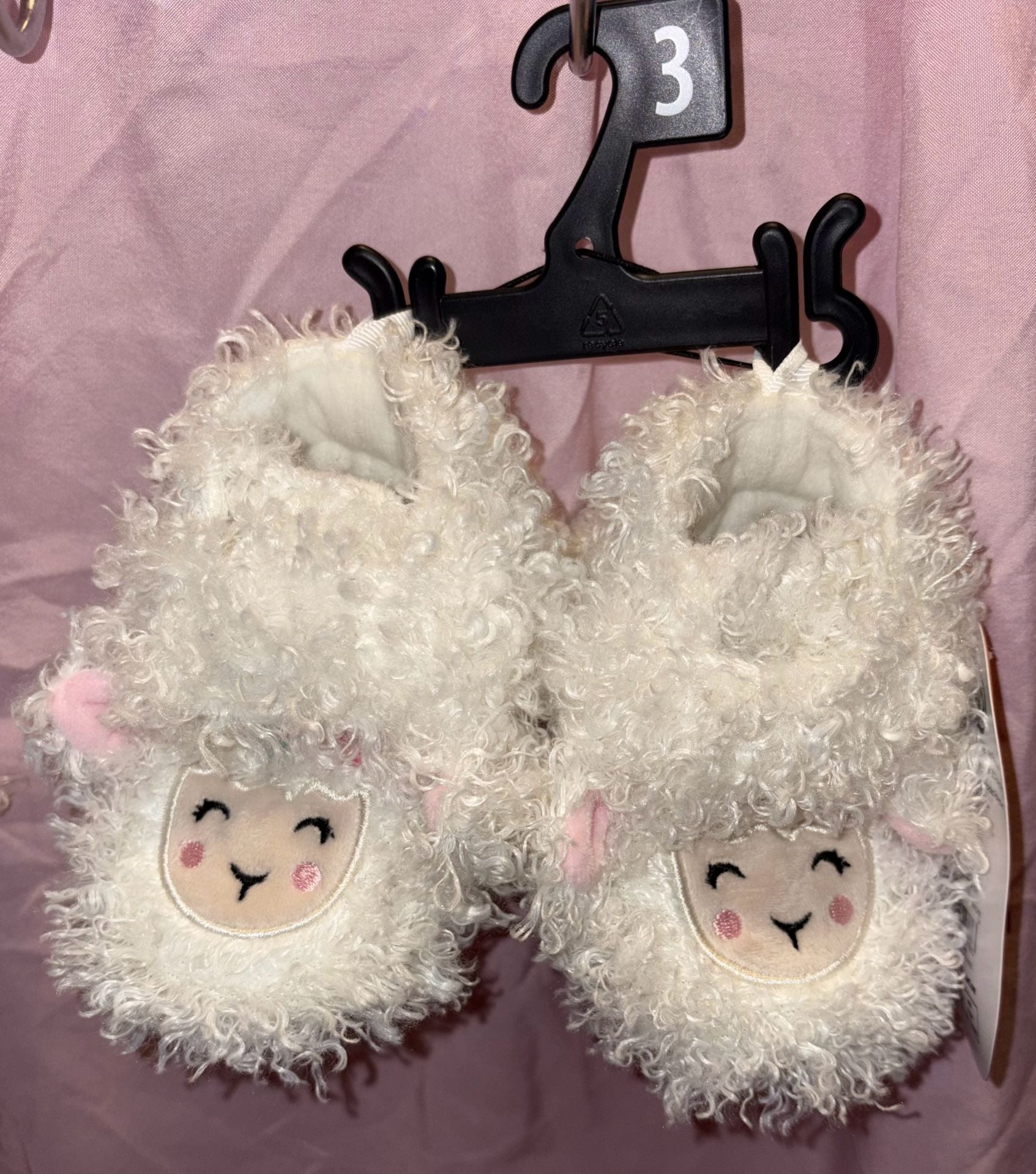 Wonder Nation Llama Slippers Size 3 White Fleece 2