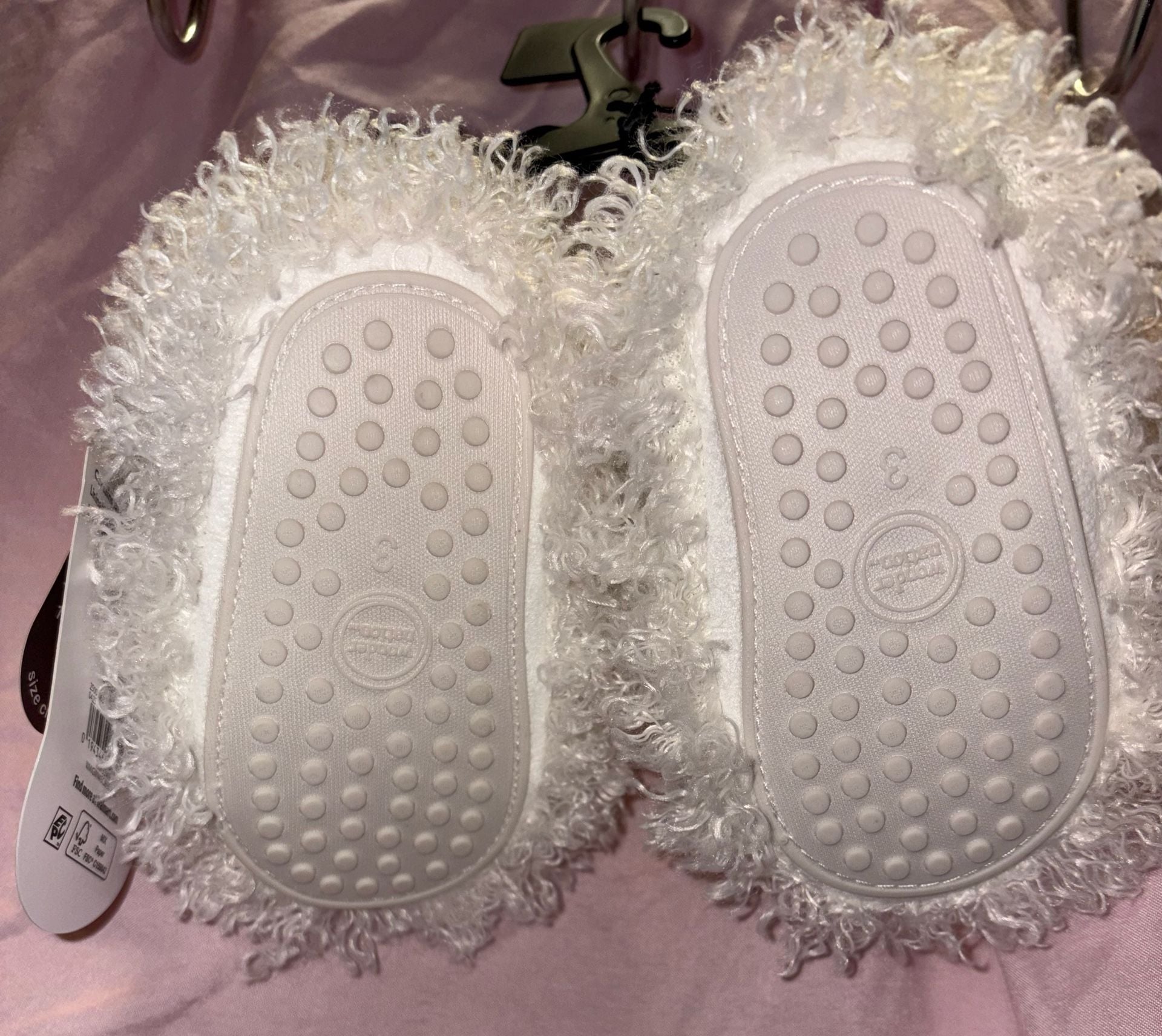Wonder Nation Llama Slippers Size 3 White Fleece 3