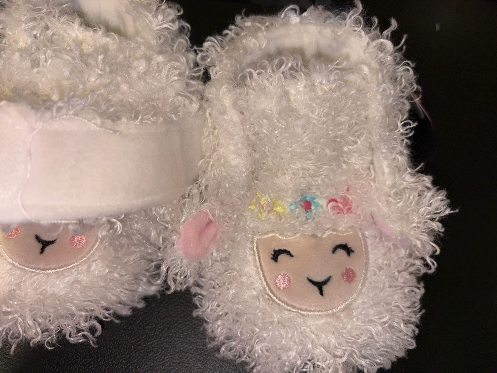 Wonder Nation Llama Slippers Size 3 White Fleece 4