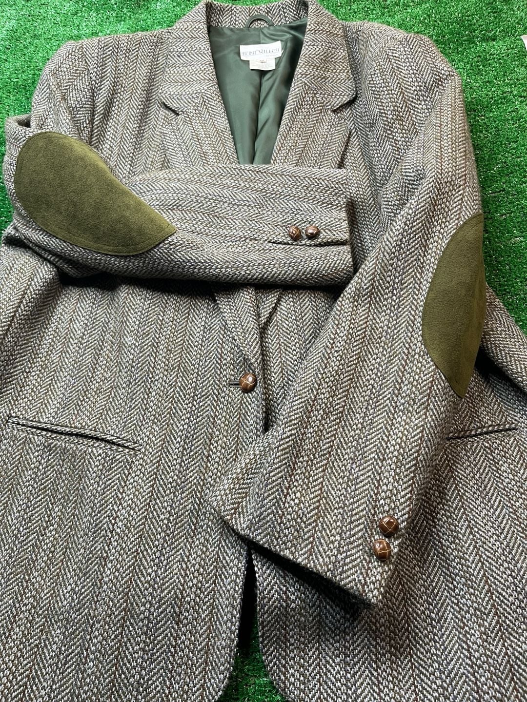 Hunt Valley Blazer Size 12 Tweed Herringbone Wool Jacket 3
