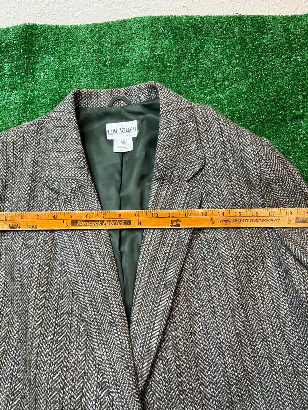 Hunt Valley Blazer Size 12 Tweed Herringbone Wool Jacket 11