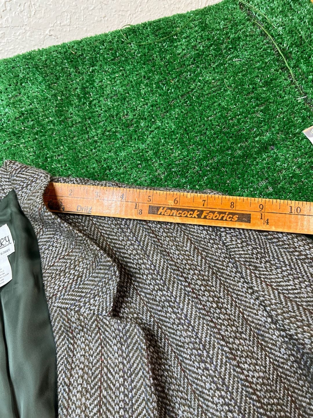 Hunt Valley Blazer Size 12 Tweed Herringbone Wool Jacket 12