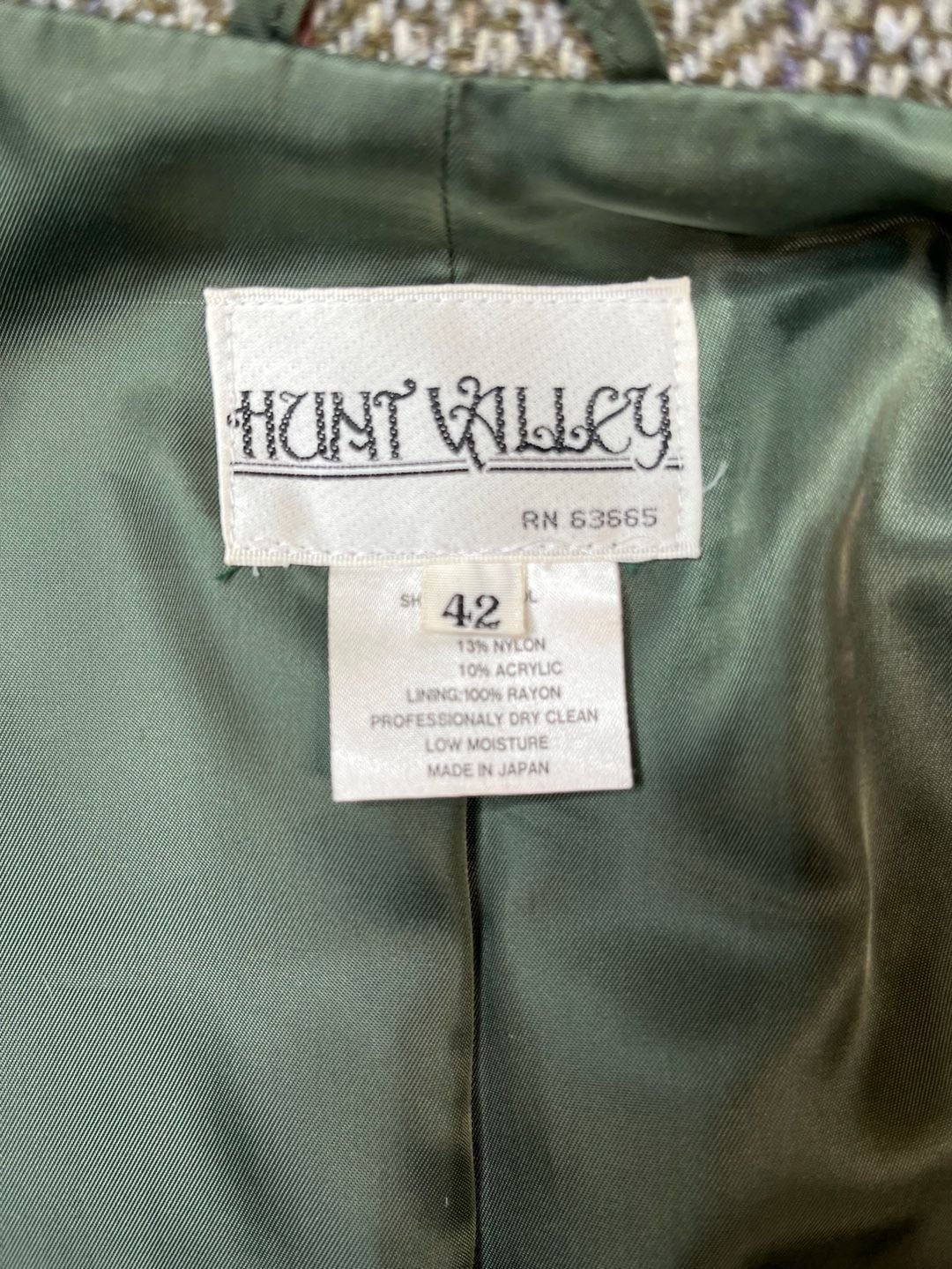 Hunt Valley Blazer Size 12 Tweed Herringbone Wool Jacket 8