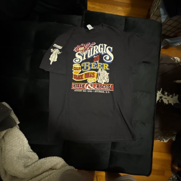 Vintage Sturgis 1986 Cold Beer Black Hills T-Shirt Size XL Black