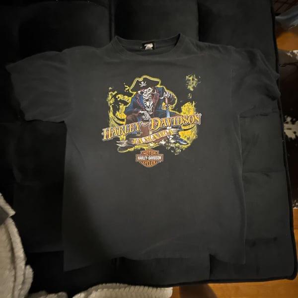 Harley-Davidson 1990s T-Shirt Blackbeard's Revenge Jamaica Black