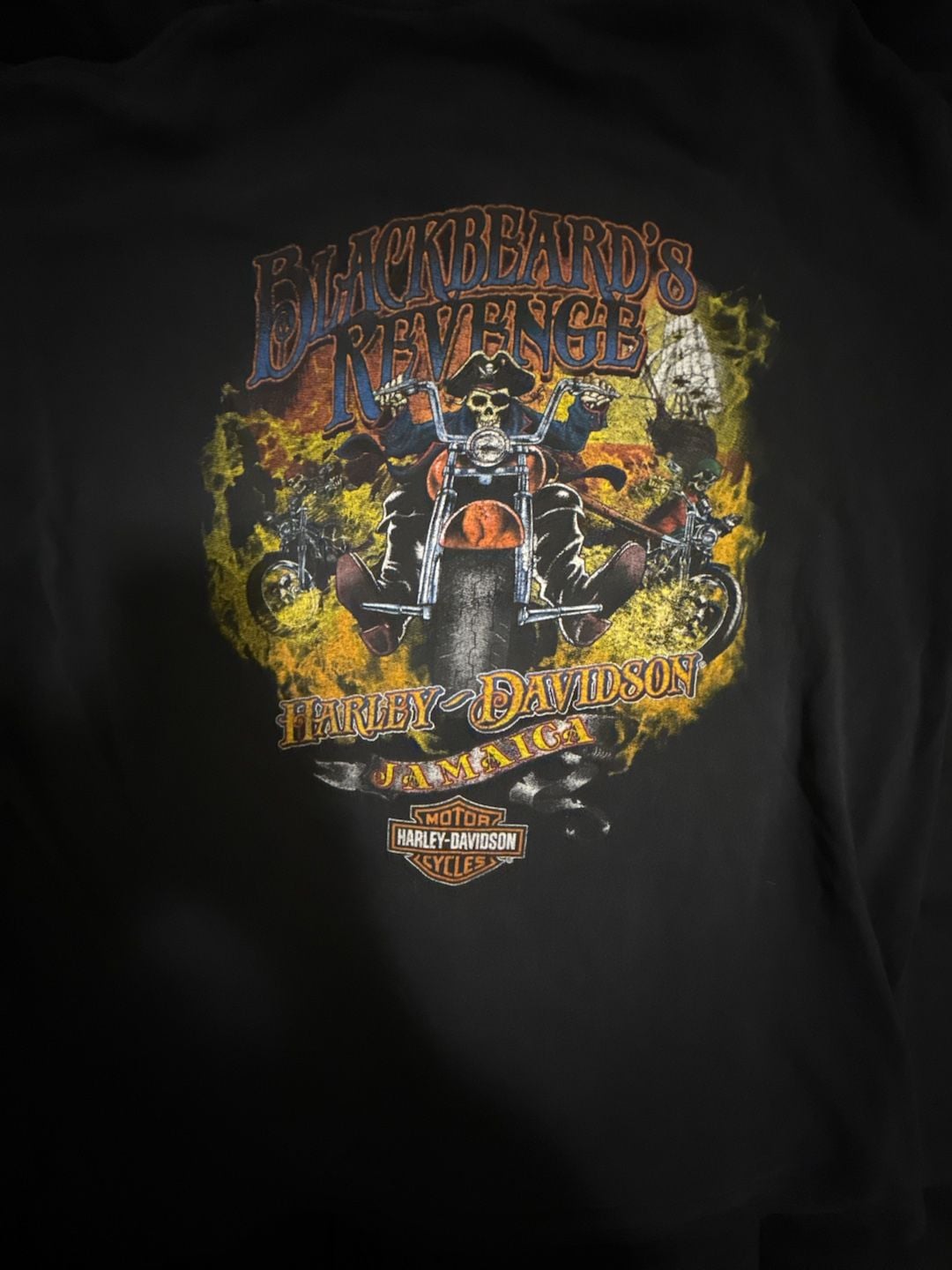 Harley-Davidson 1990s T-Shirt Blackbeard's Revenge Jamaica Black 6