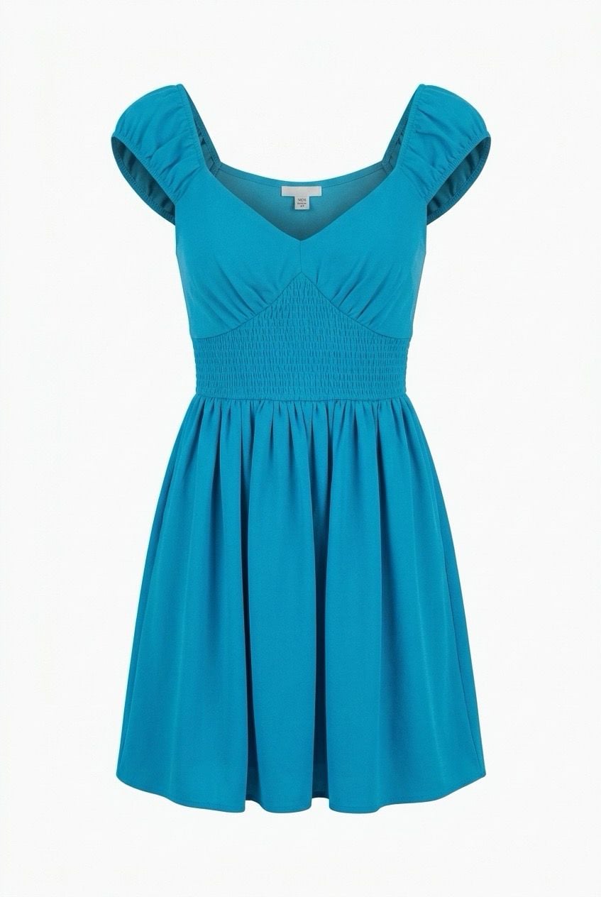 No Boundaries Smocked Waist Mini Dress Size XS (0-2) Blue 2