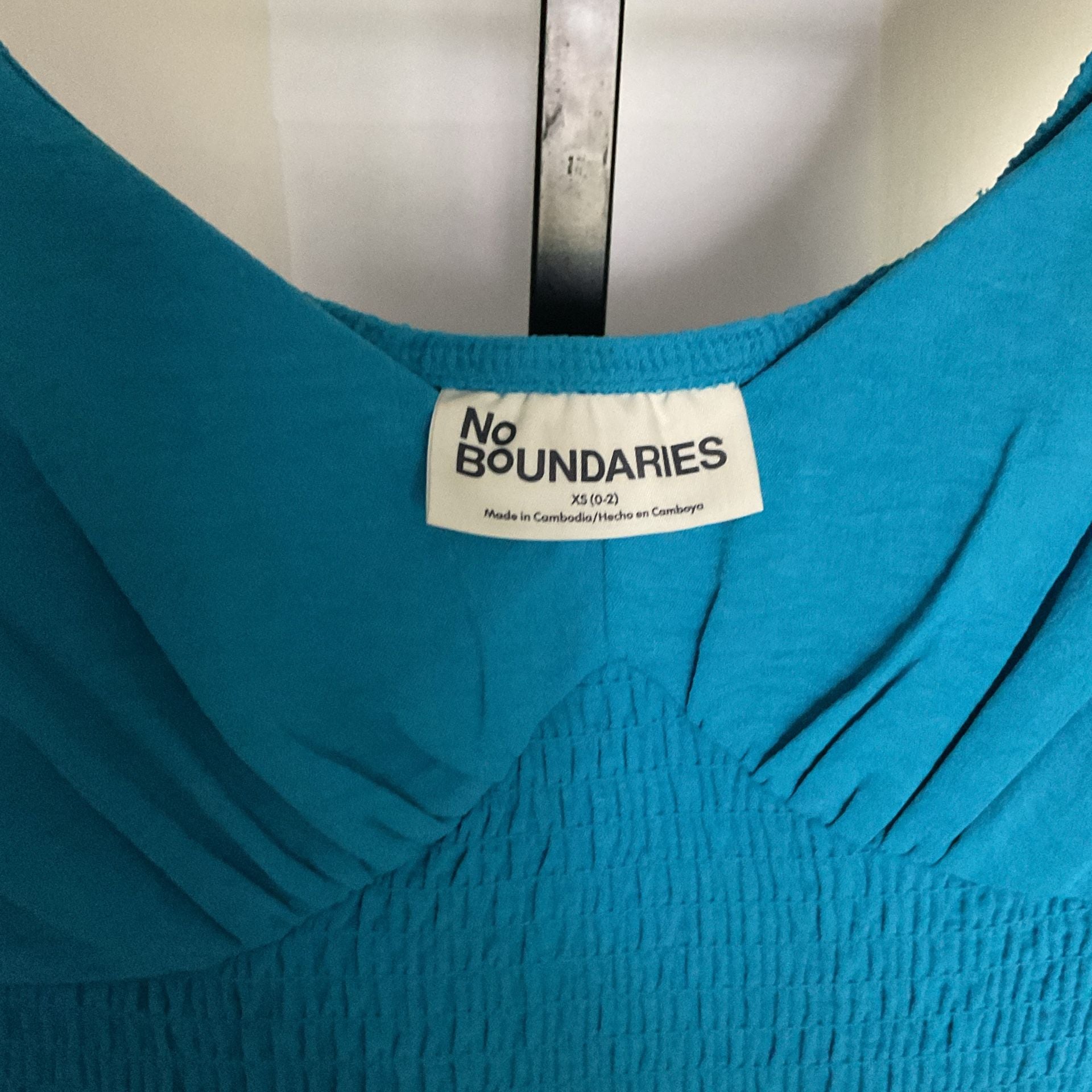 No Boundaries Smocked Waist Mini Dress Size XS (0-2) Blue 3