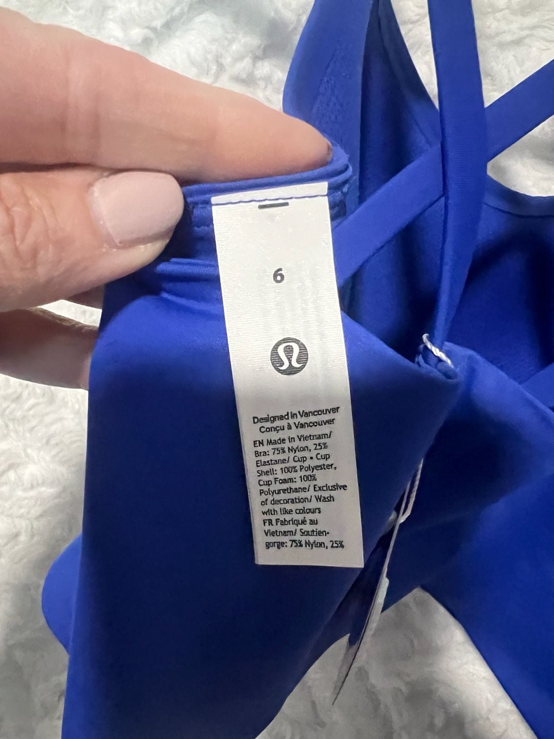 NWT Lululemon Like a Cloud Longline Bra B/C Size 6 Blue 5