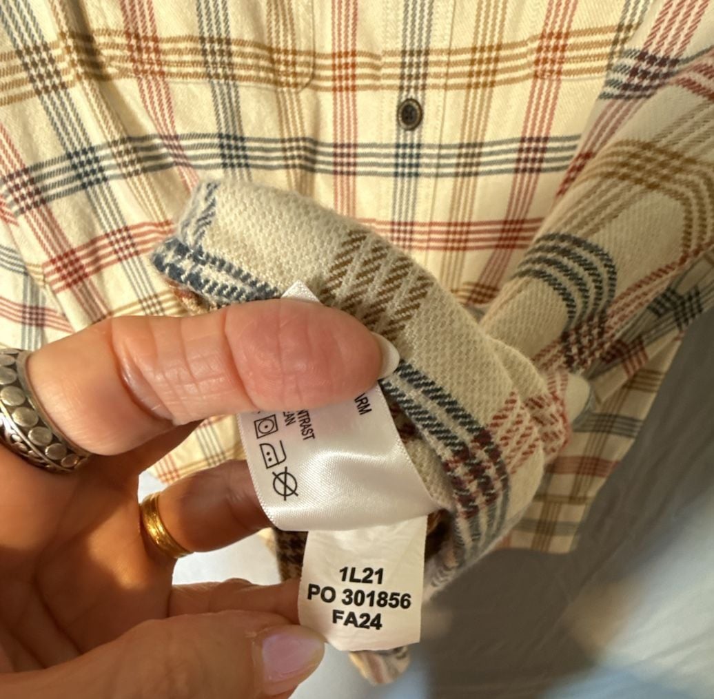 Orvis Plaid Long Sleeve Button Down Shacket Size L Multi-Color 4