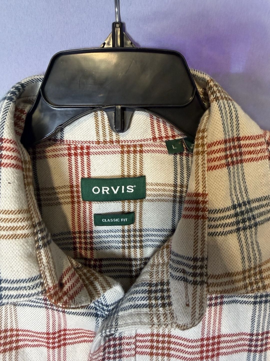 Orvis Plaid Long Sleeve Button Down Shacket Size L Multi-Color 7