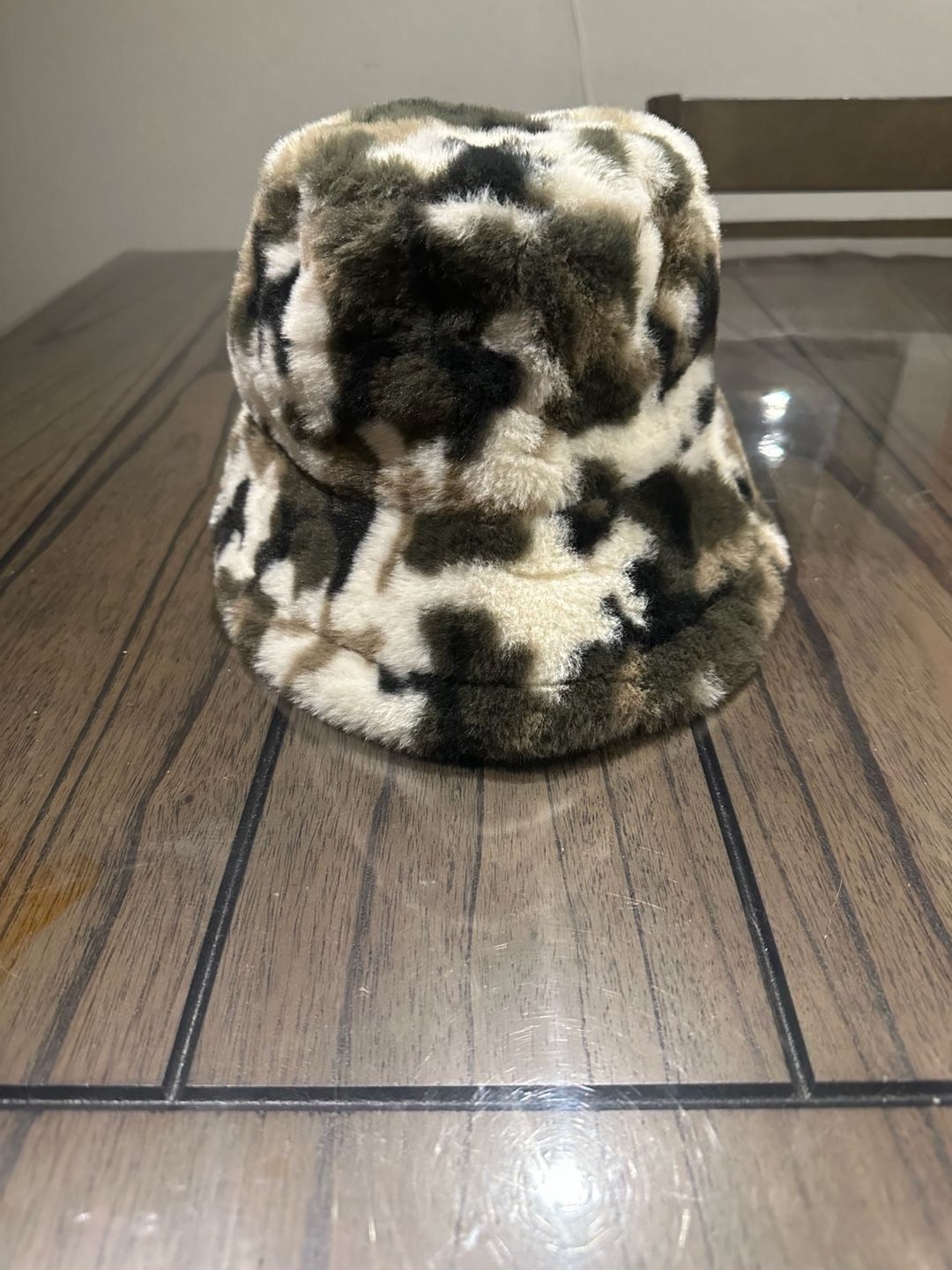 Faux Fur Camouflage Bucket Hat 2