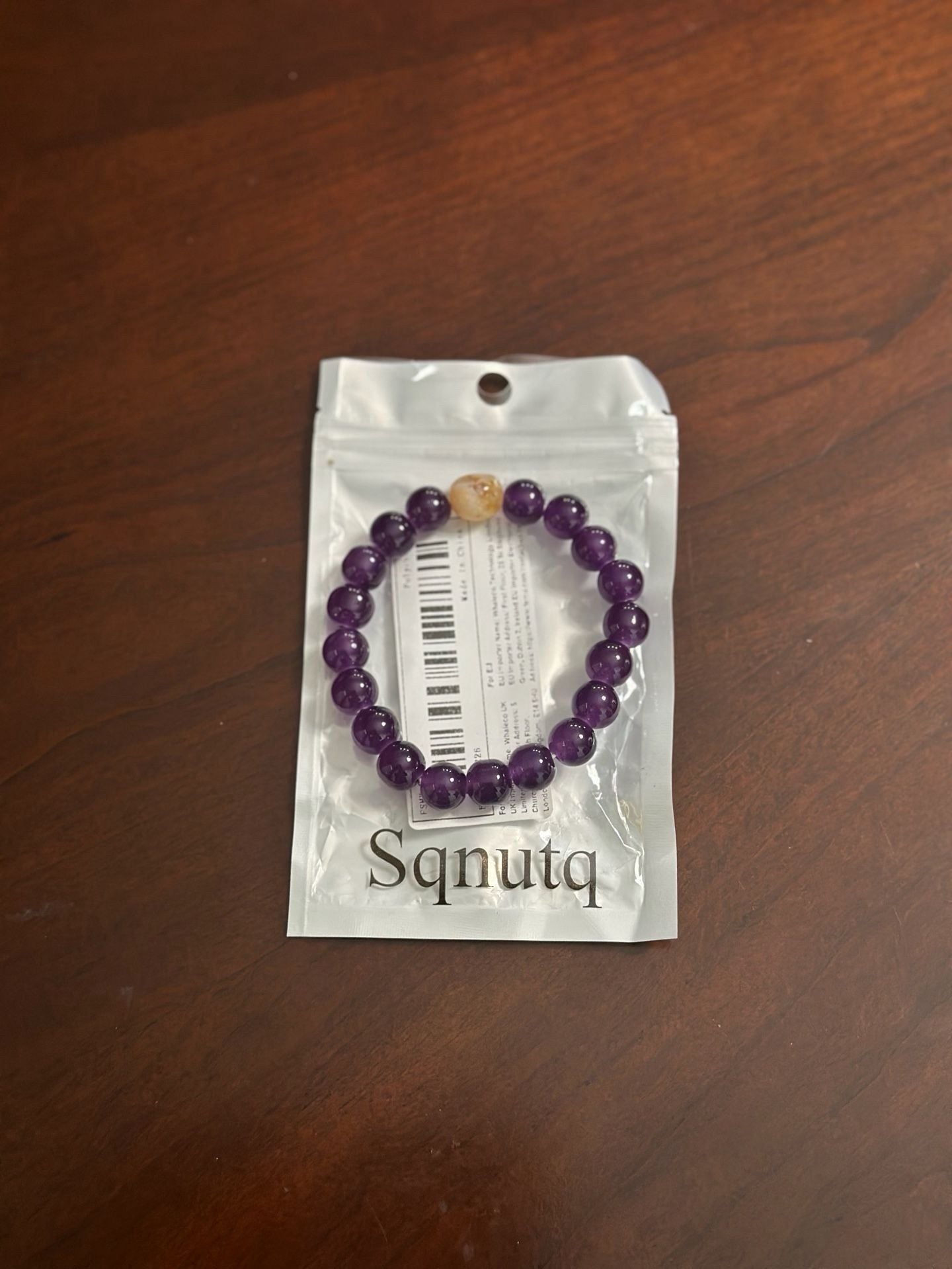 Amethyst Purple and Citrine Bead Gemstone Bracelets - maintain calmness 7