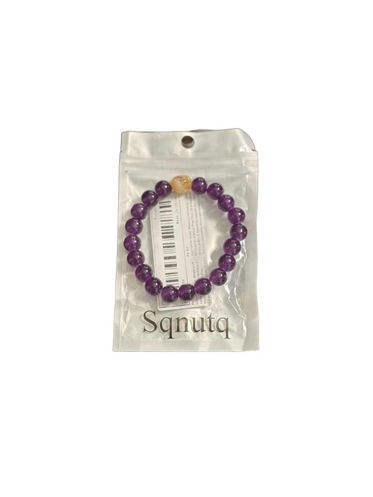 Amethyst Purple and Citrine Bead Gemstone Bracelets - maintain calmness 6