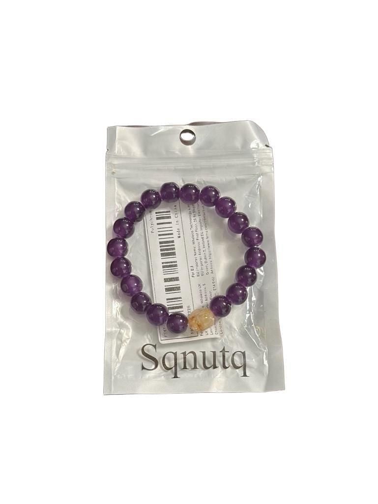 Amethyst Purple and Citrine Bead Gemstone Bracelets - maintain calmness 4