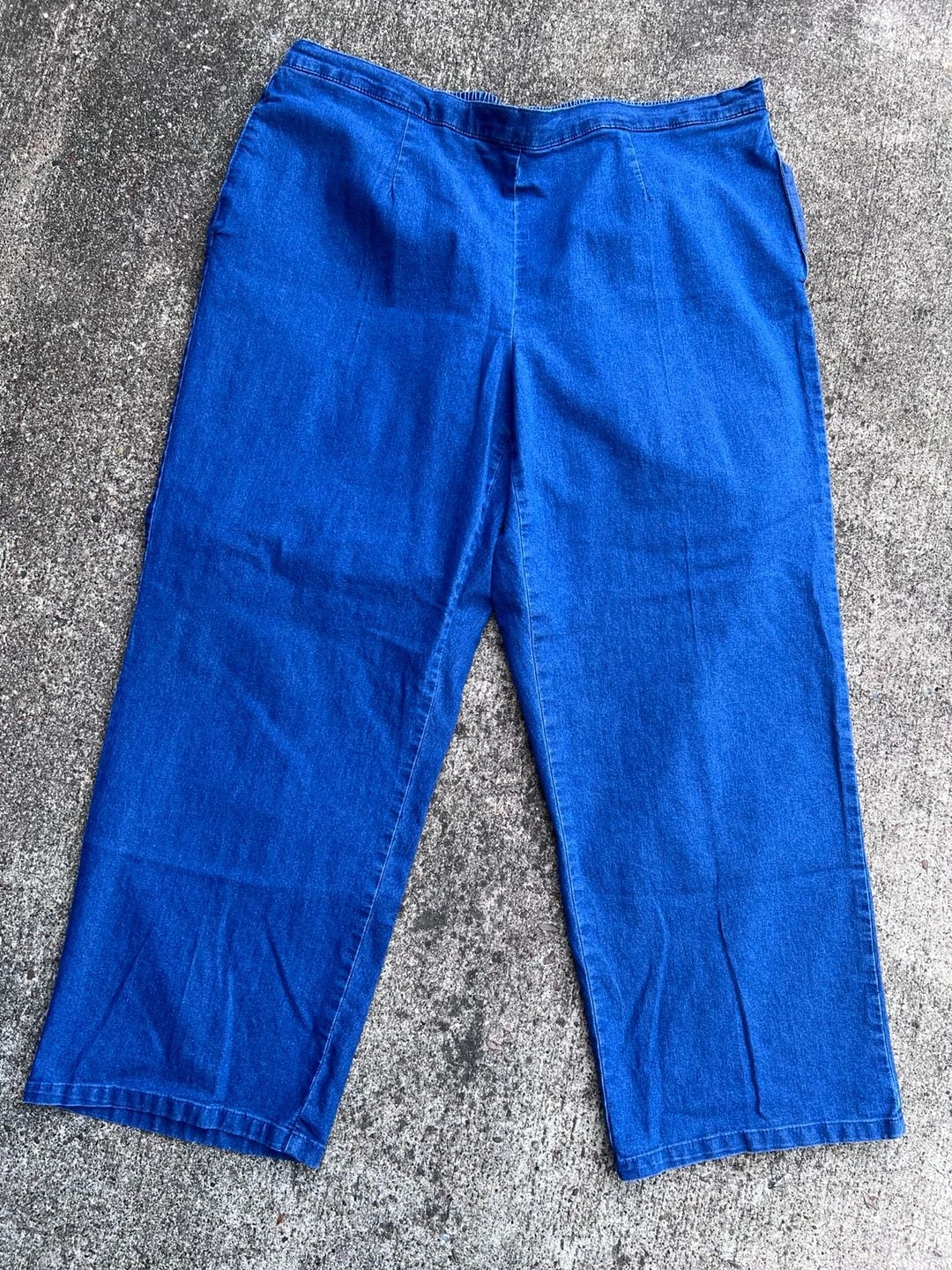 Z- Alfred Dunner Denim Pants Size 18W Blue Pull On Elastic Waist 2