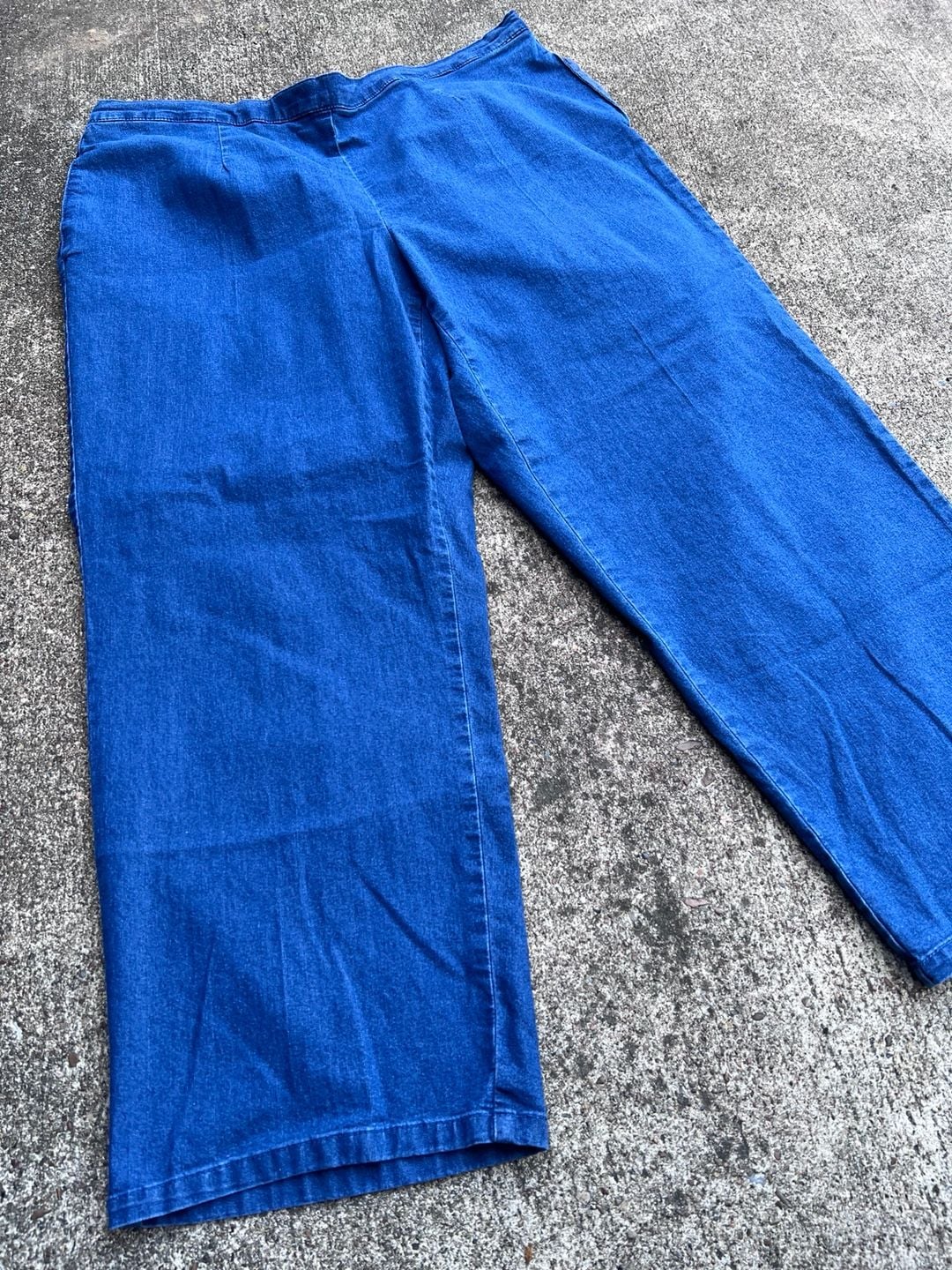 Z- Alfred Dunner Denim Pants Size 18W Blue Pull On Elastic Waist 3