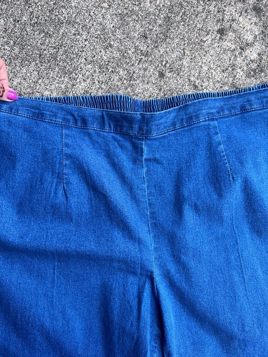 Z- Alfred Dunner Denim Pants Size 18W Blue Pull On Elastic Waist 5