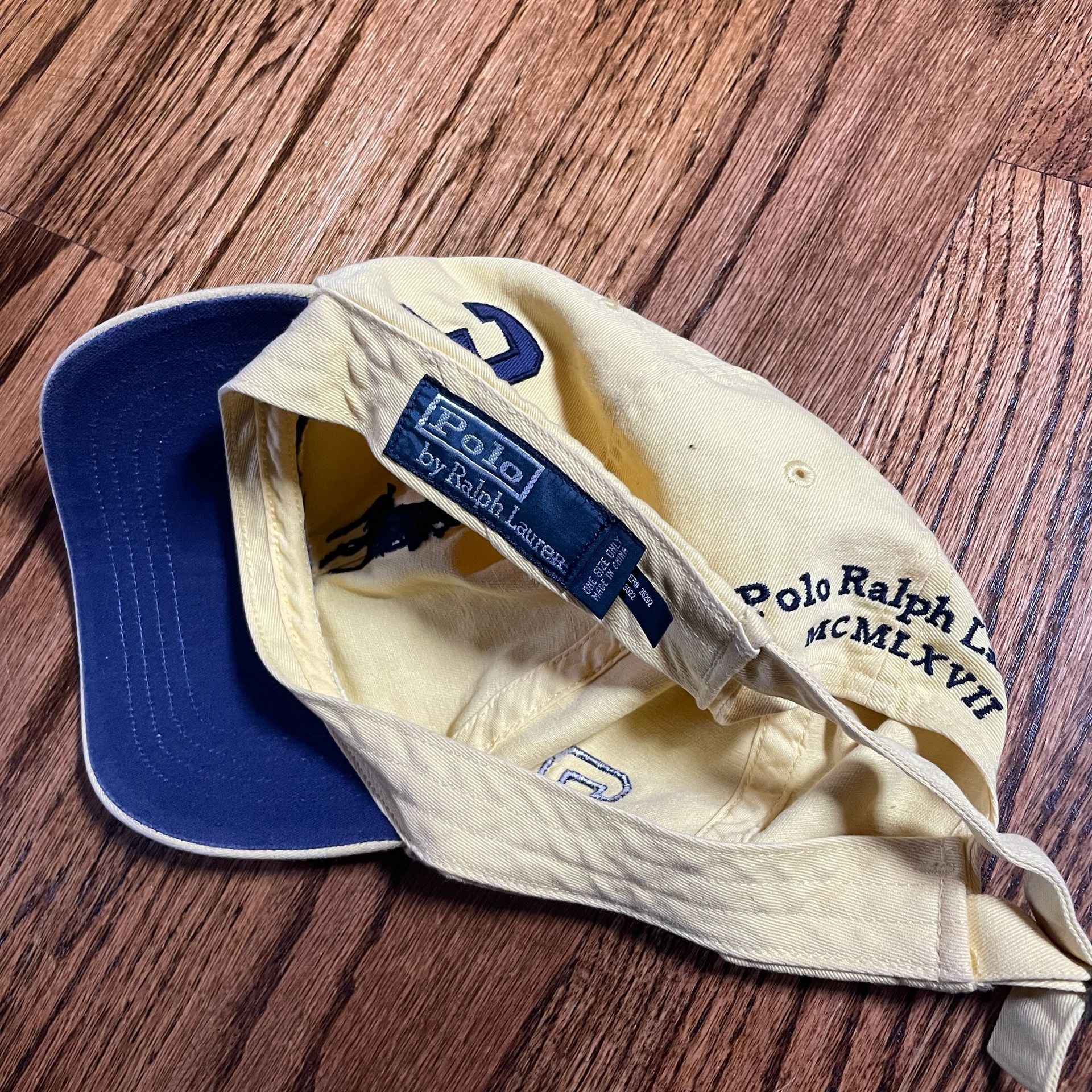 Polo Ralph Lauren Yellow Cotton Baseball Cap 3 MCMLXVII Hat 5
