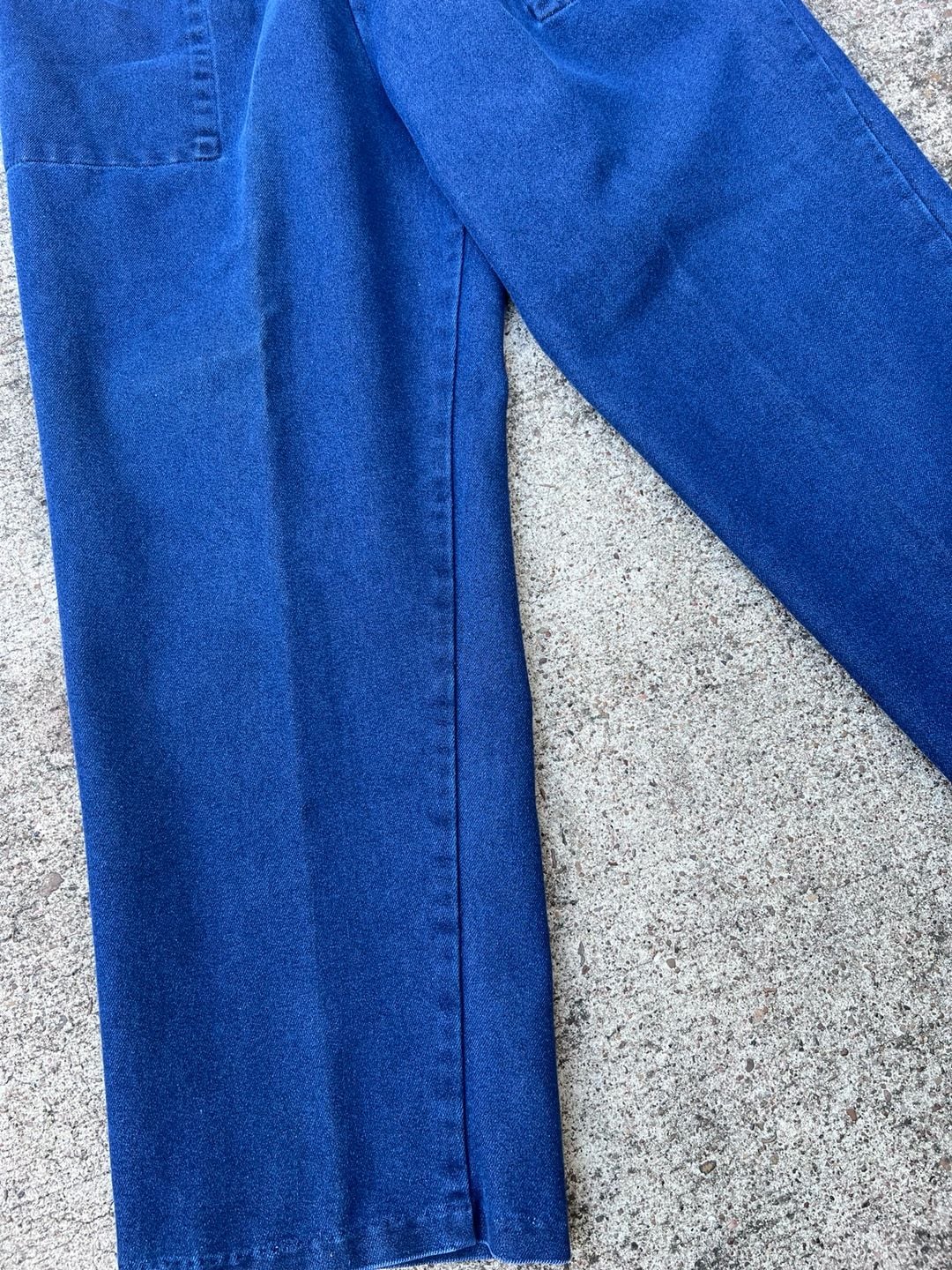 Z- Vintage Denim Elastic Waist Pants Size L Blue Cotton Twill USA 3