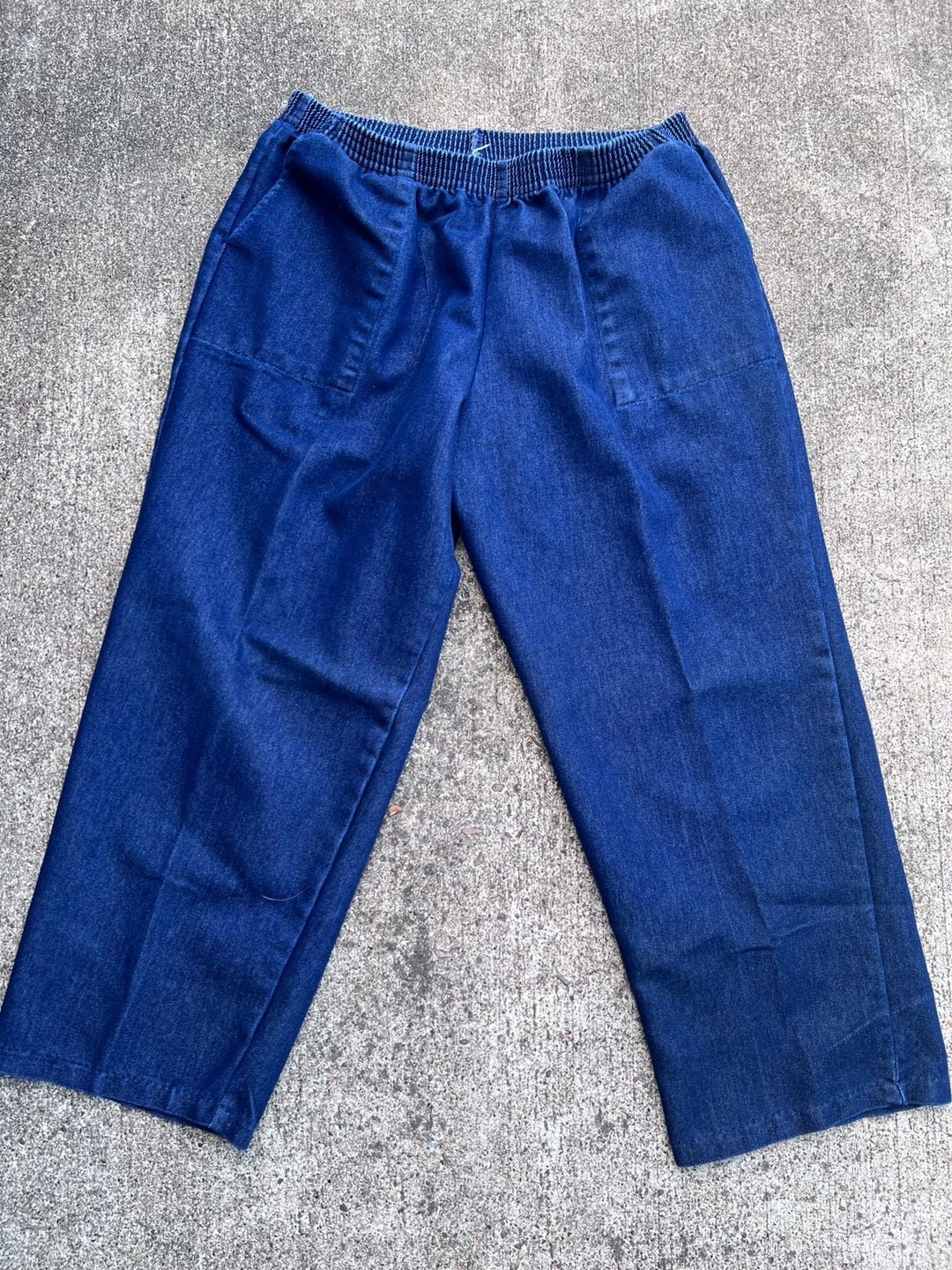 Z-Atlas Vintage Pull-On Elastic Waist Denim Pants Blue (L)
2