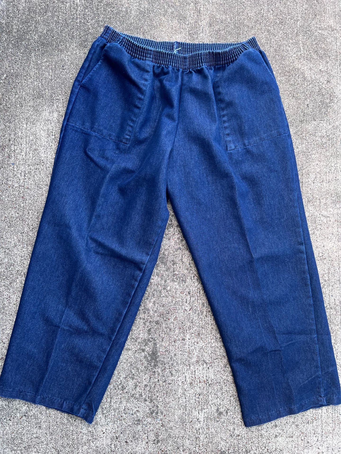 Z-Atlas Vintage Pull-On Elastic Waist Denim Pants Blue (L)
3