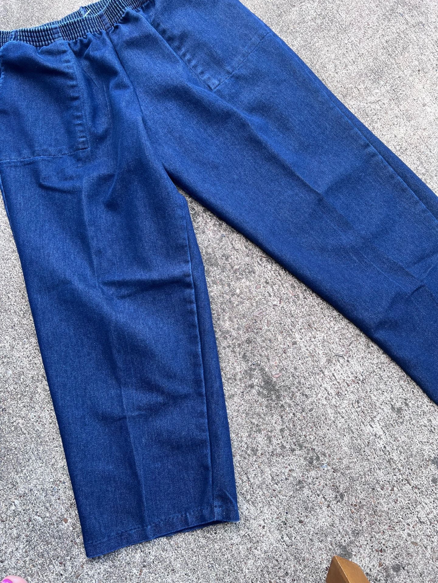 Z-Atlas Vintage Pull-On Elastic Waist Denim Pants Blue (L)
4