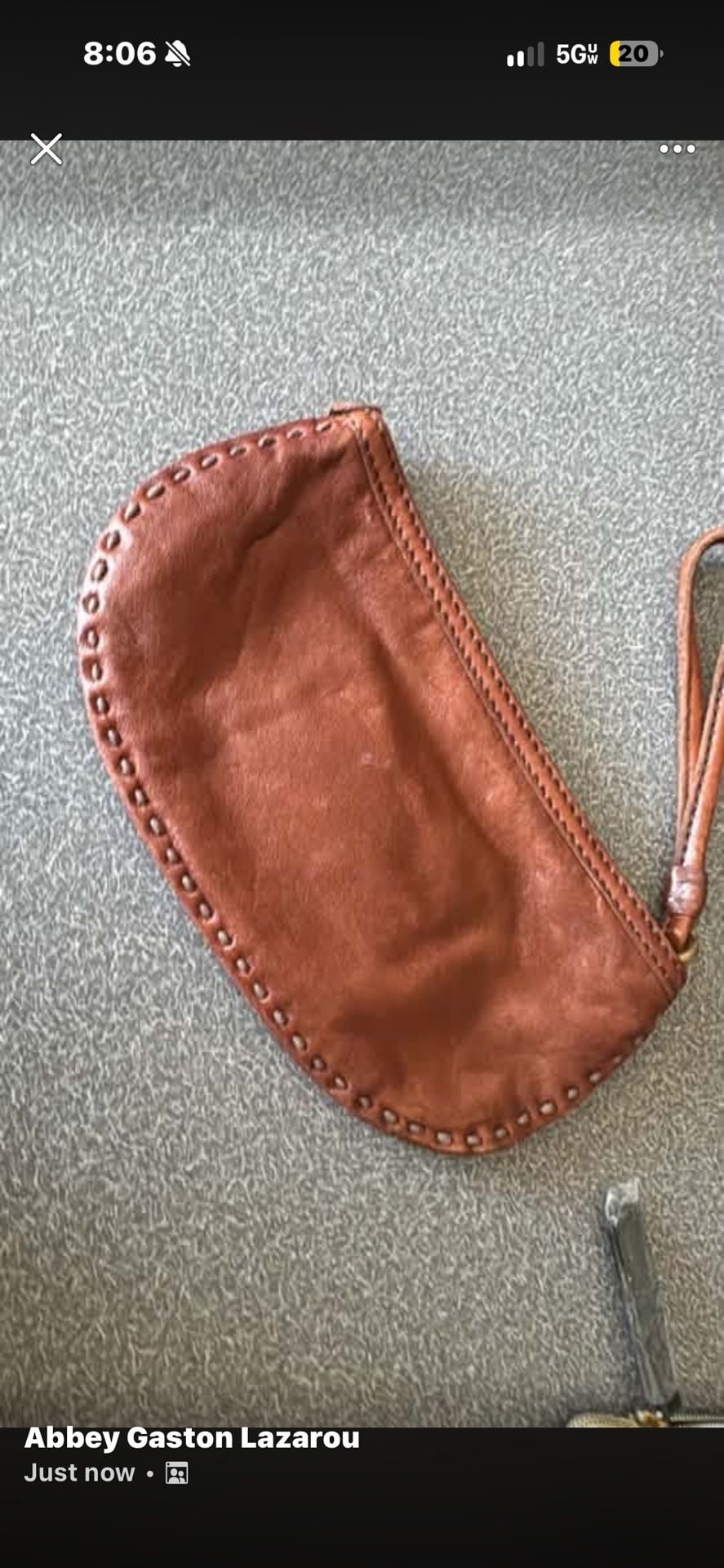 Lucky Brand Brown Leather Wristlet Pouch 2