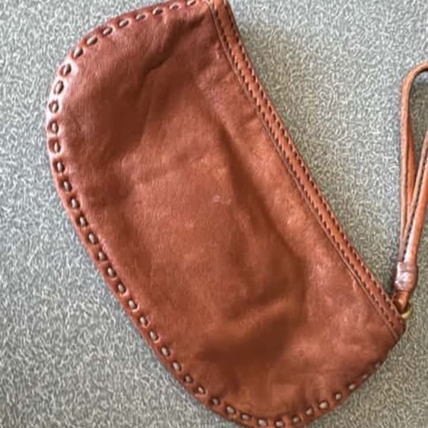 Lucky Brand Brown Leather Wristlet Pouch