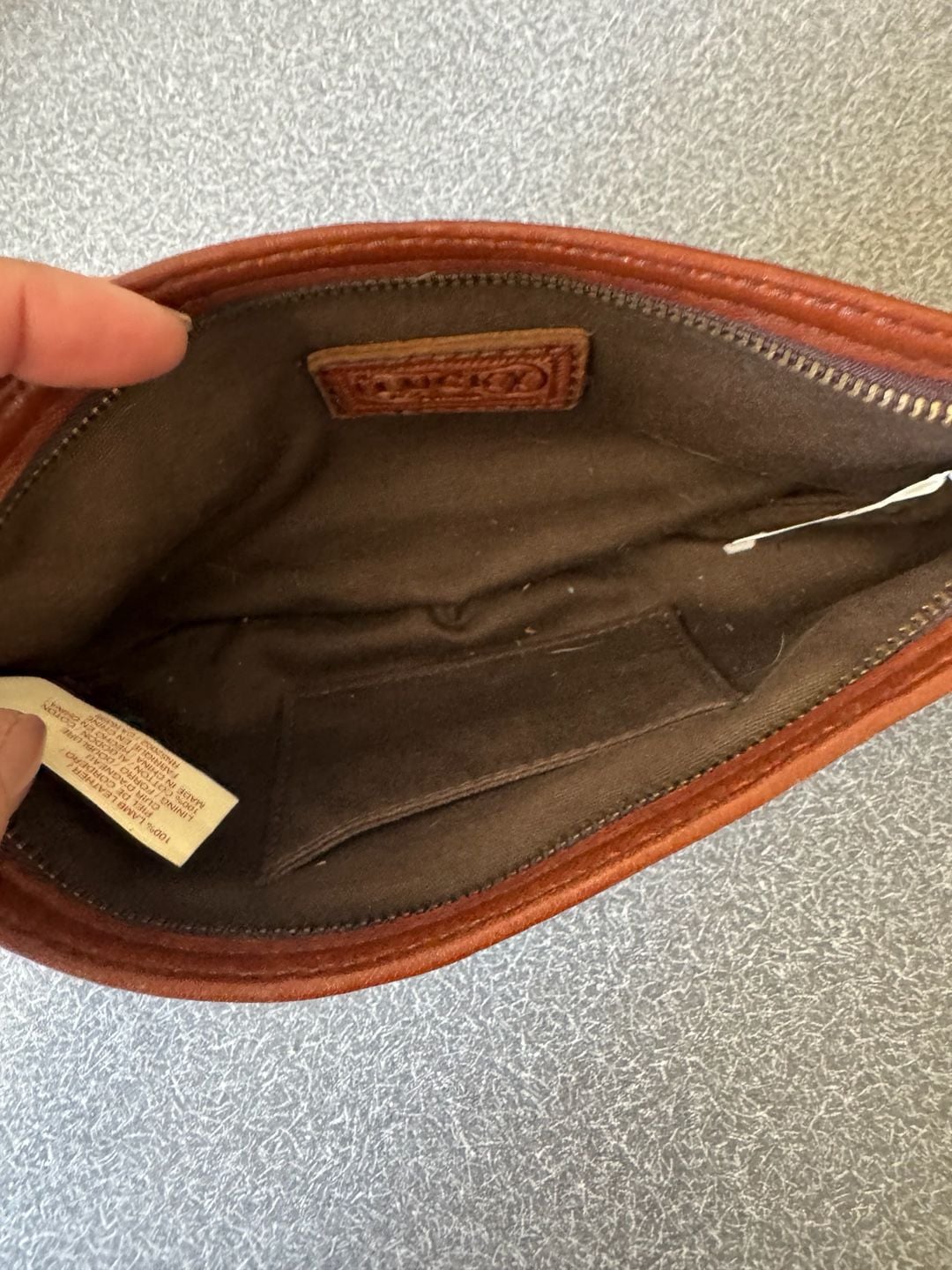 Lucky Brand Brown Leather Wristlet Pouch 3