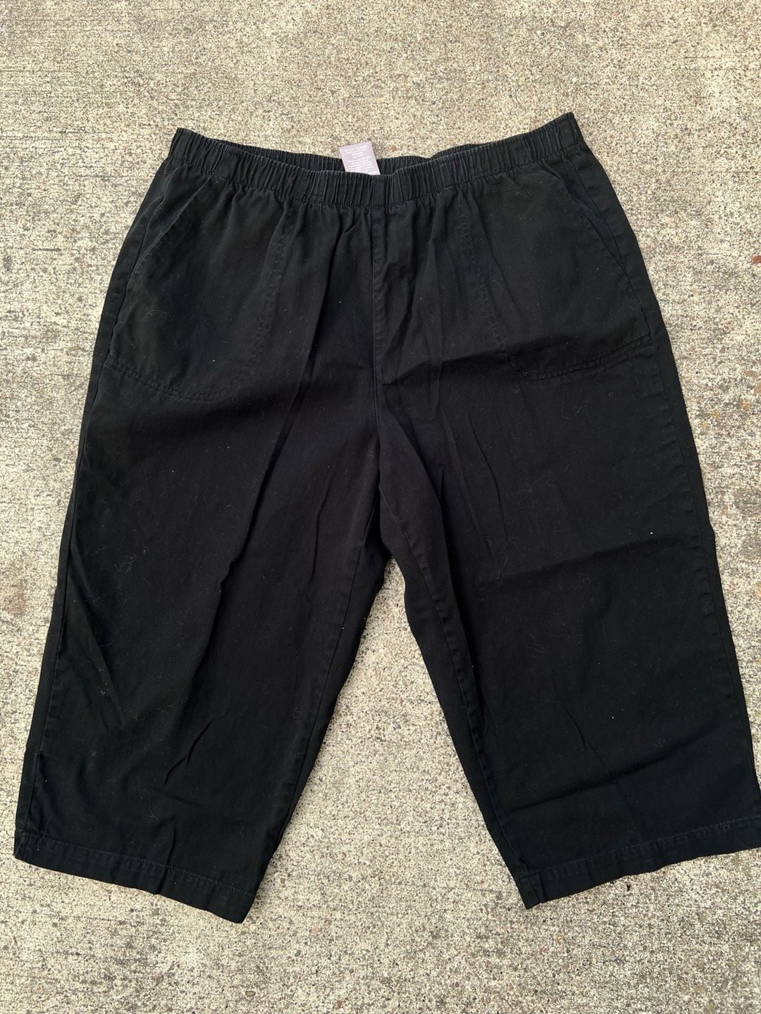 Z- White Stag Capri Pants Size XL (16-18) Black Cotton Pull-On 3