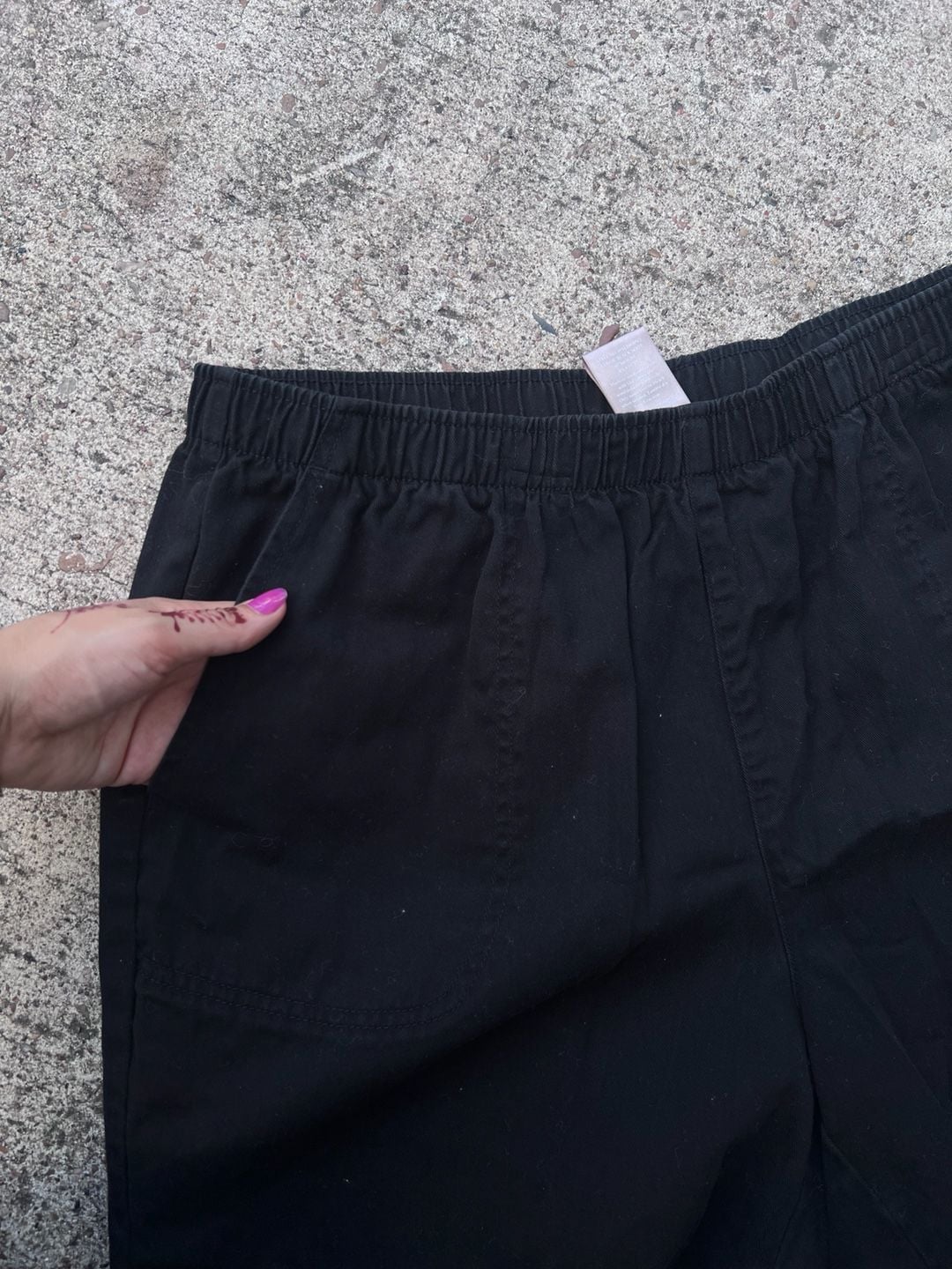 Z- White Stag Capri Pants Size XL (16-18) Black Cotton Pull-On 5