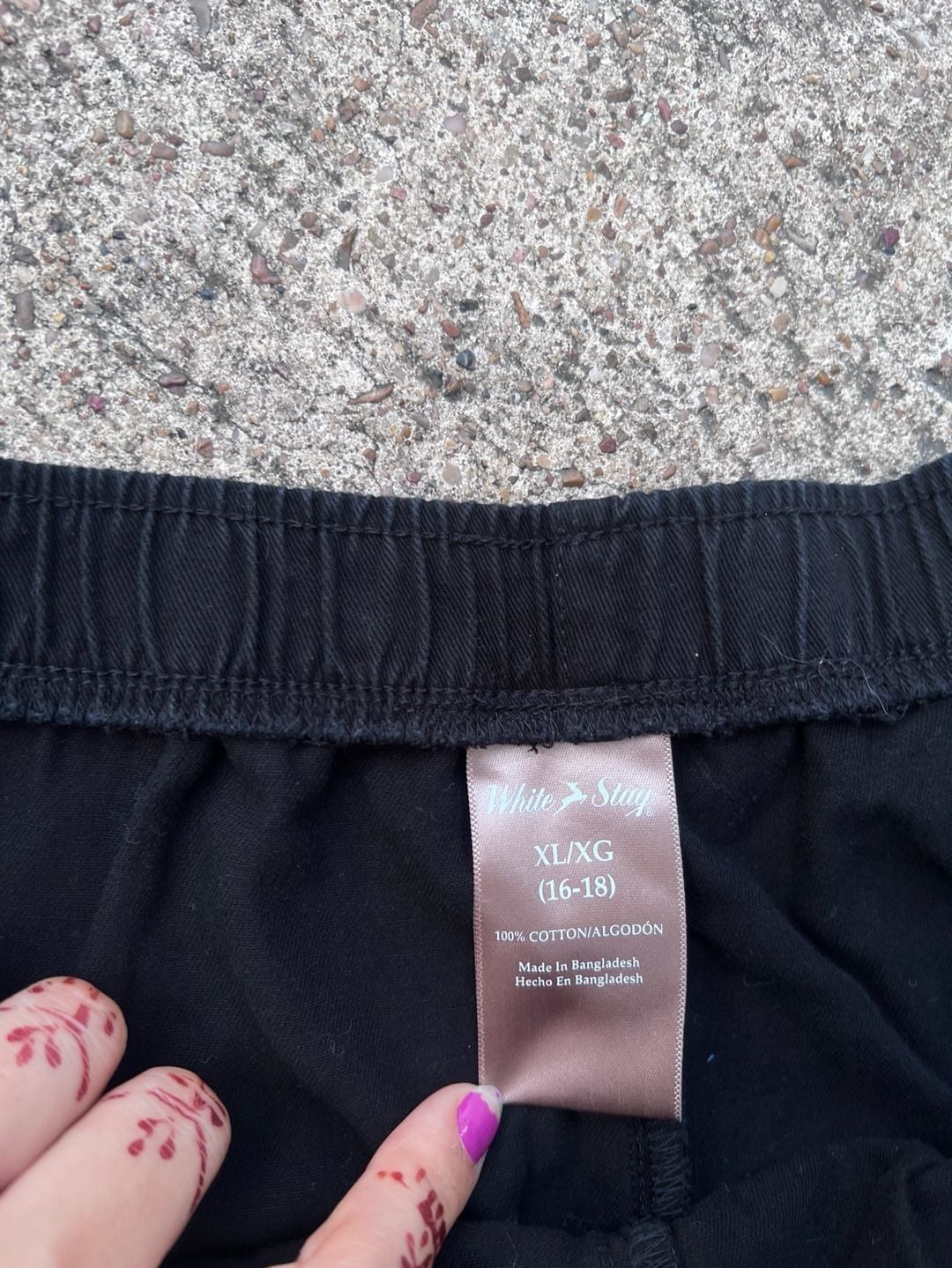 Z- White Stag Capri Pants Size XL (16-18) Black Cotton Pull-On 6